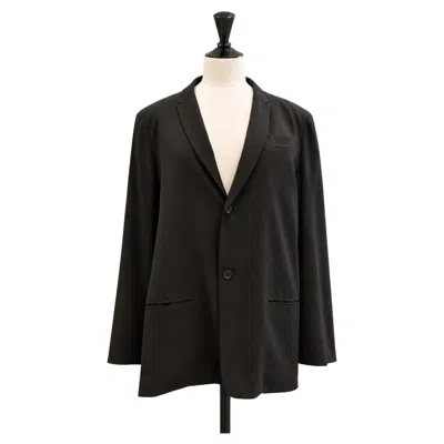 Pre-owned Yohji Yamamoto Wool Jacket With Knotted Braid Detail At The Back, Ss2002 In Black