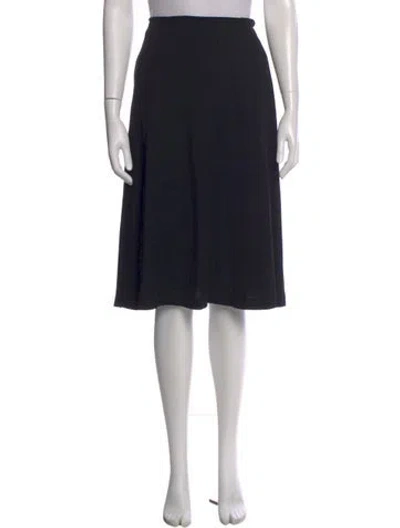 Pre-owned Yohji Yamamoto Wool Knee-length Skirt In Black