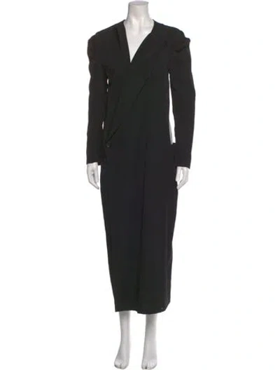 Pre-owned Yohji Yamamoto Wool Long Dress In Black