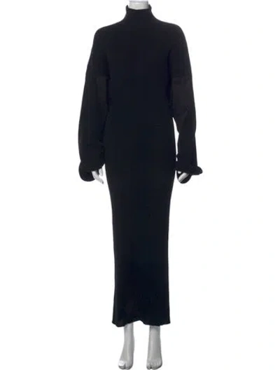 Pre-owned Yohji Yamamoto Wool Long Dress In Black