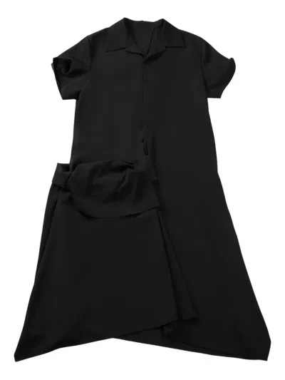 Yohji Yamamoto Wool Midi Dress In Black