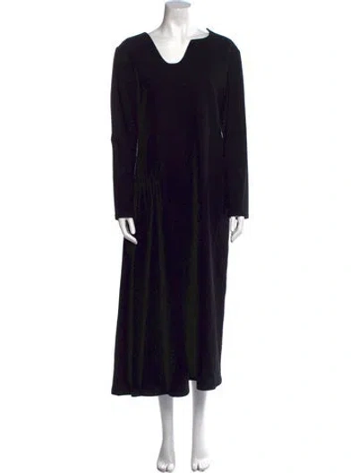Pre-owned Yohji Yamamoto Wool Midi Length Dress In Black