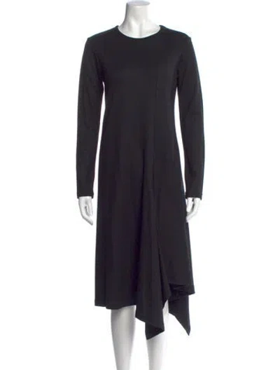 Pre-owned Yohji Yamamoto Wool Midi Length Dress In Black