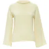 Yohji Yamamoto Wool Rolled Edge Wide Sleeve Sweater In White