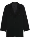 Yohji Yamamoto Wool Single-breasted Blazer In Black