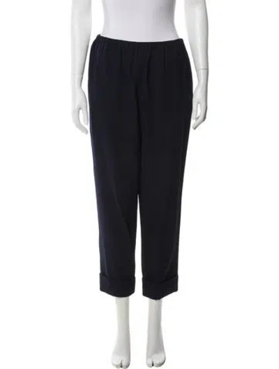 Pre-owned Yohji Yamamoto Wool Straight Leg Pants In Blue