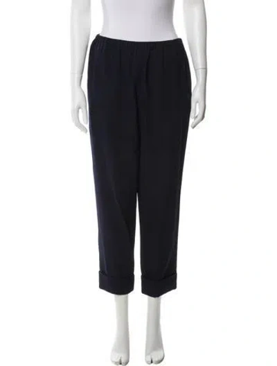 Pre-owned Yohji Yamamoto Wool Straight Leg Pants In Blue