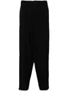 Yohji Yamamoto Wool Tapered Trousers In Black