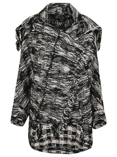 YOHJI YAMAMOTO WOOL TOP WITH ABSTRACT PATTERN
