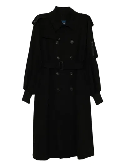 Yohji Yamamoto Wool Trench Coat In Black