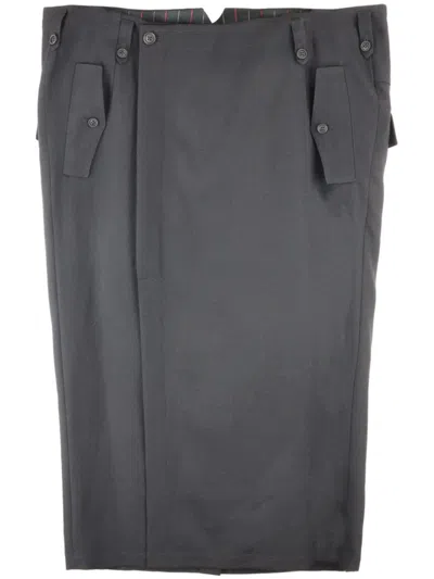 Yohji Yamamoto Wool Trousers In Black