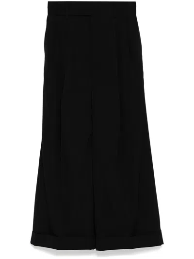 Yohji Yamamoto Pleated A-line Skirt In Black