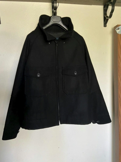 Pre-owned Yohji Yamamoto Wool Utility Trucker Jacket In Black