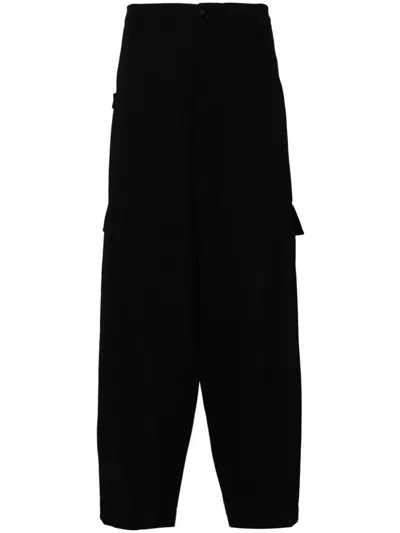 Yohji Yamamoto Straight-leg Cotton Trousers In Black