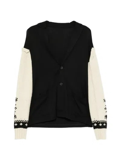 Yohji Yamamoto Cardigan Mit Schnee-muster In Black