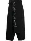 Yohji Yamamoto Gewickelte Cropped-hose In Black