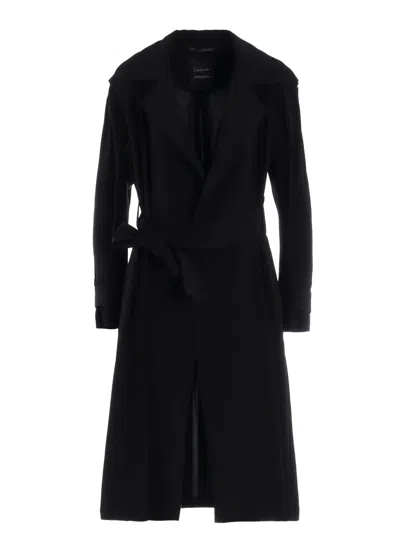 Yohji Yamamoto Wrap Trench Coat In Black