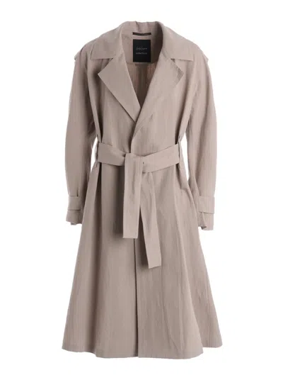 Yohji Yamamoto Wrap Trench Coat In Brown