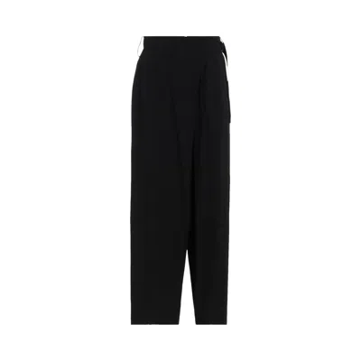 Pre-owned Yohji Yamamoto Wrinkled Lawn L Front Tuck Pants 'black' | Women's Size 1