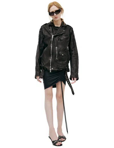 Yohji Yamamoto X Backlash Leather Jacket In Black