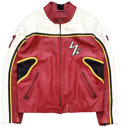 Pre-owned Yohji Yamamoto X Dainese 7 Leather Jacket In Red