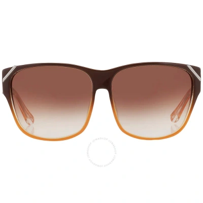 Yohji Yamamoto X Linda Farrow Brown Gradient Square Unisex Sunglasses Yy15 Pick C3 In Brown / Orange