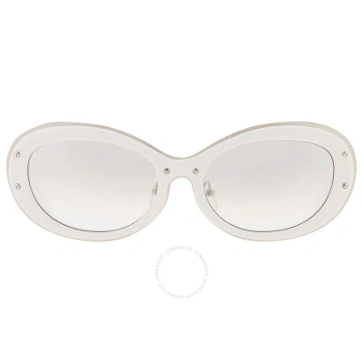 Yohji Yamamoto X Linda Farrow Clear Flash Oval Unisex Sunglasses Yyh Dragonfly-c3 In Chrome / White