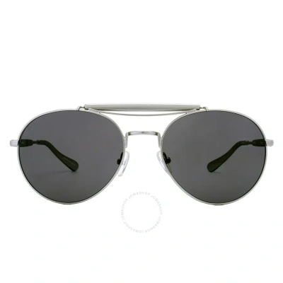 Yohji Yamamoto X Linda Farrow Dark Grey Round Unisex Sunglasses Yy12 Rider C1 In Dark / Grey / Silver