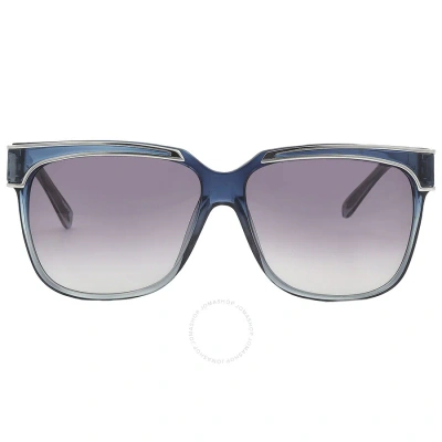 Yohji Yamamoto X Linda Farrow Grey Gradient Square Unisex Sunglasses Yy16 Thorn C3 In Blue / Grey / Horn