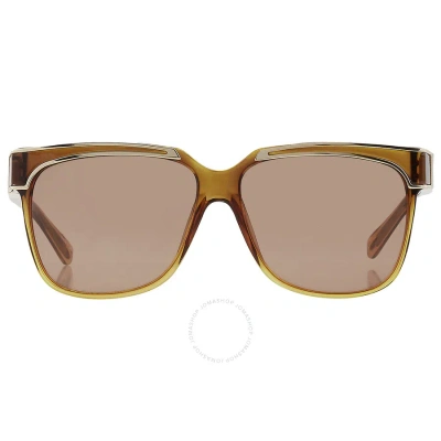 Yohji Yamamoto X Linda Farrow Light Brown Square Unisex Sunglasses Yy16 Thorn C2 In Brown / Horn