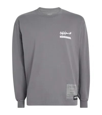 Yohji Yamamoto X Neighborhood Cotton Long-sleeve T-shirt In Gray