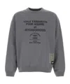 Yohji Yamamoto Crew Neck Graphic Print Sweater In Gray