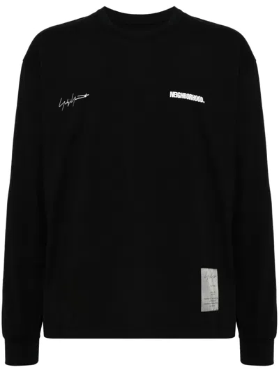 Yohji Yamamoto X Neighborhood Logo-print Cotton T-shirt In Black