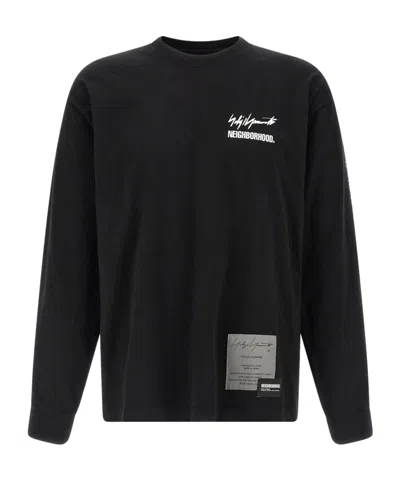 Yohji Yamamoto X Neighborhood Long Sleeve Logo Graphic T-shirt In Black