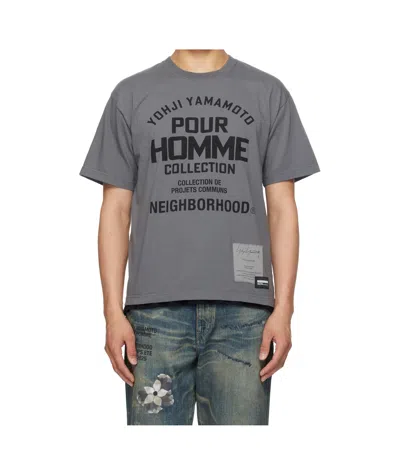 YOHJI YAMAMOTO YOHJI YAMAMOTO X NEIGHBOURHOOD SLOGAN-PRINTED CREWNECK T-SHIRT