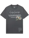 Yohji Yamamoto Crew Neck Graphic Print Short Sleeves In Grey