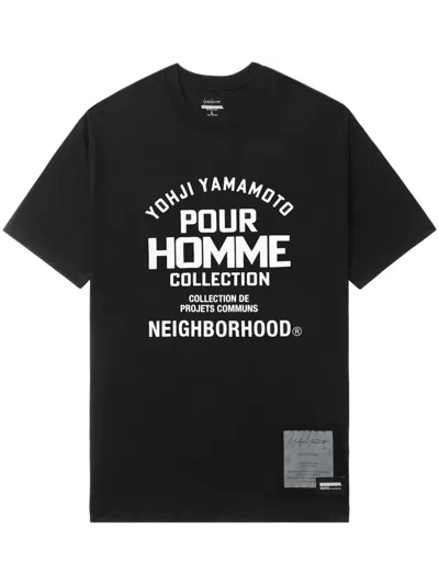 YOHJI YAMAMOTO X NEIGHBOURHOOD SLOGAN-PRINT T-SHIRT
