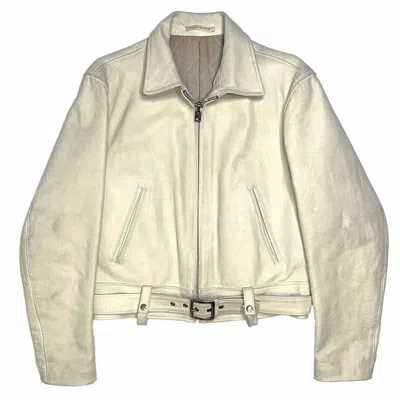 Pre-owned Yohji Yamamoto X Ys For Men Aw94 'marionette' Belted Leather Jacket In Off White