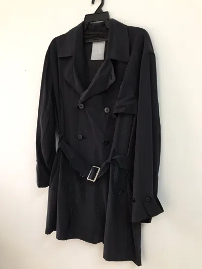 Pre-owned Yohji Yamamoto X Ys For Men Vintage Yohji Yamamoto Workshop Long Coat Jacket In Black