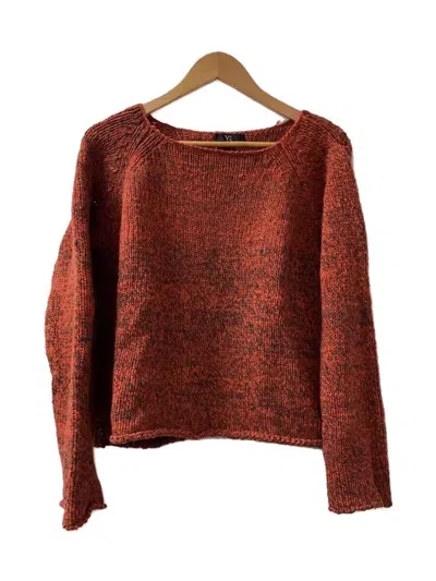 Pre-owned Yohji Yamamoto X Ys Yamamoto Wide Boxy Raglan Wool Knit Sweater In Red