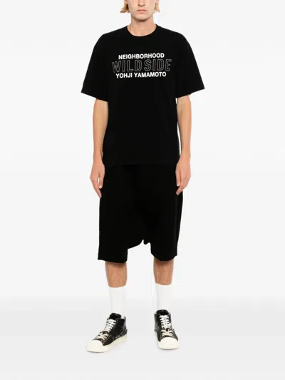 Yohji Yamamoto Xneighborhood Short-sleeves T-shirt In Black