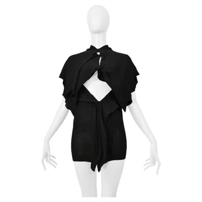 Pre-owned Yohji Yamamoto Y's By  Black Snap Front Sleeveless Cocoon Sweater 2004-05