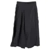 Yohji Yamamoto Y's By  Skirt Accent Wide-leg Trousers In Black Cotton In Black