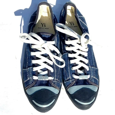 Pre-owned Yohji Yamamoto Y's Denim Patchwork Jack Purcell Shoes