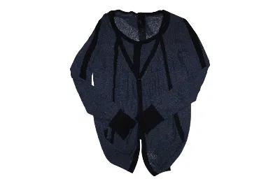 Pre-owned Yohji Yamamoto Y's Red Label Ramie Linen Blend Asymmetric Layered Cardigan In Blue