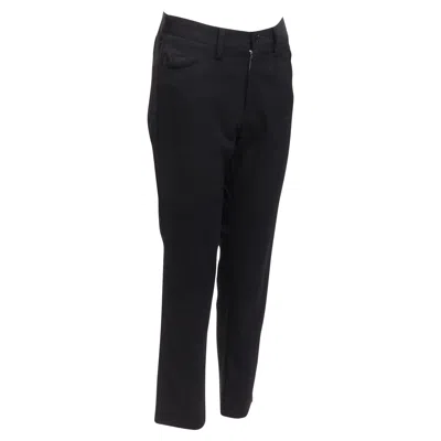Yohji Yamamoto Y's  Wool Insert Panels Topstitch Tape Pants In Black