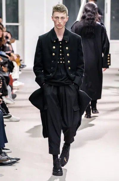 Pre-owned Yohji Yamamoto Yohji Aw19 Button Hem Pants In Black