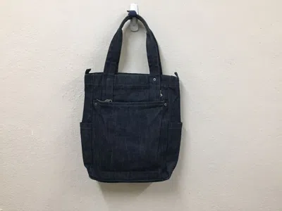 Pre-owned Yohji Yamamoto Y'saccs Denim Tote Bag In Blue Denim