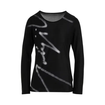 Pre-owned Yohji Yamamoto Yy Pattern Long-sleeve T-shirt 'black' | Women's Size 2
