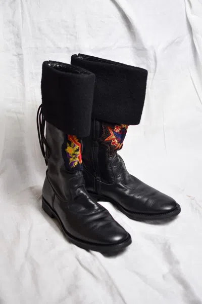 Pre-owned Yohji Yamamoto Yyph Aw12 Patch Boots - Hd-e07-754 In Black